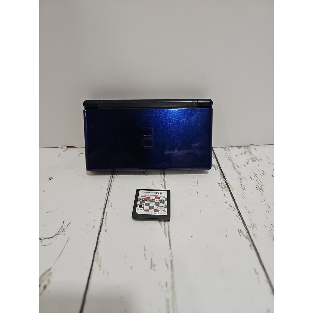 Nintendo DS Lite Handheld Console - Enamel Navy With Mario Kart SEE DESCRIPTION